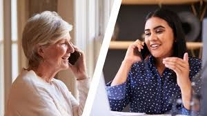 companion care giver on phone with a senior